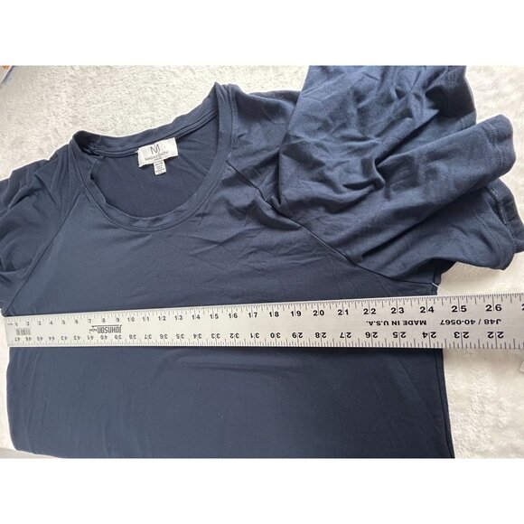 Magaschoni Womens Navy Blue Relaxed Fit Short Sleeve T-Shirt Size XL Stretch New - Picture 7 of 8